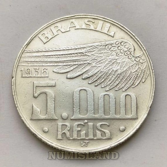 Бразилия 5000 рейс реалов 1936