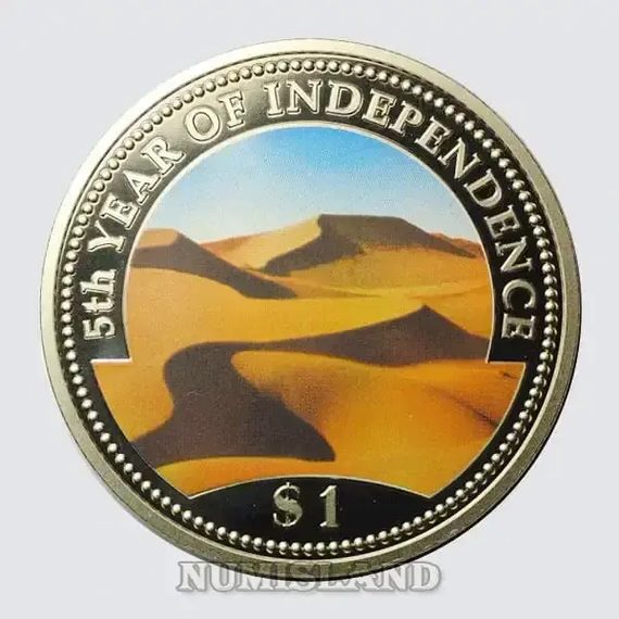 Намибия 1 доллар 1995 PROOF 5 лет независимости